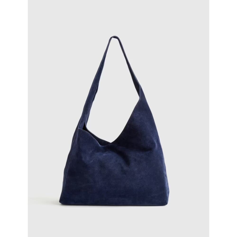 Quince NEW Italian Suede Slouchy Shoulder Bag, Color: Midnight - Picture 2 of 7